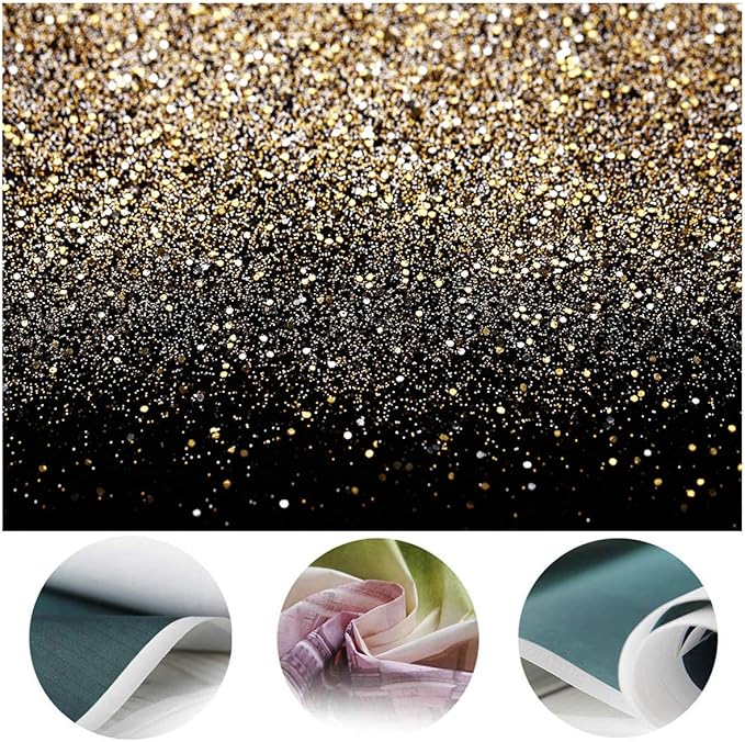 SJOLOON Black and Gold Backdrop Gold Spots Backdrop Vinyl Photography Backdrop - Image 3