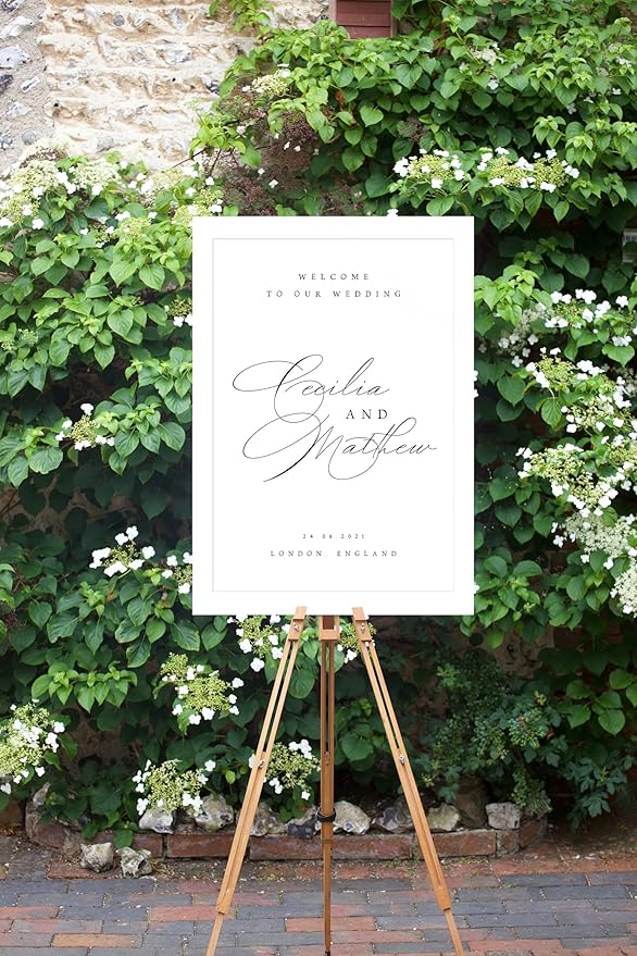 Welcome Wedding Sign Personalized, Elegnat Modern Wedding Sign Decorations - Image 3