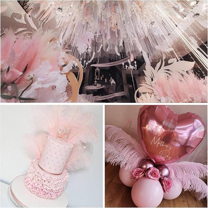 Larryhot Pink Long Ostrich Feathers - Image 6