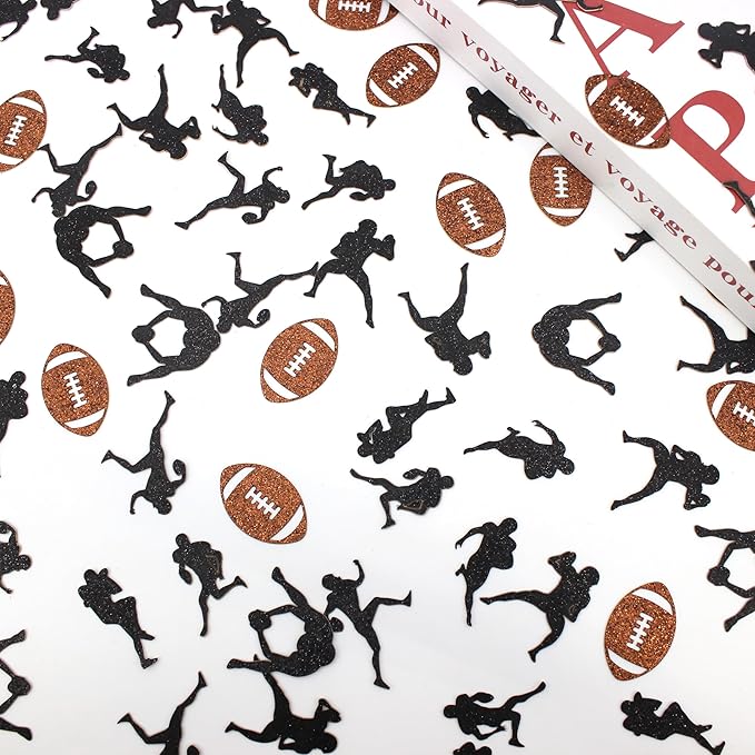 200PC Football Confetti for Table, Football Party Decorations for 1st Year Down - Image 5