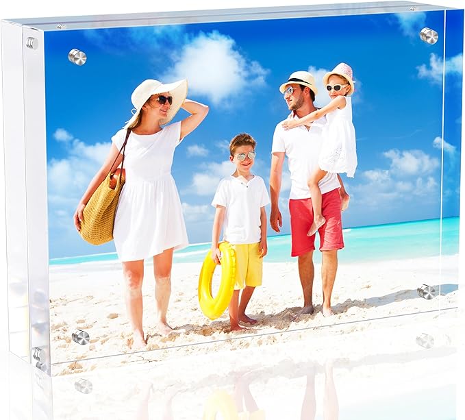 4x6 Inches Acrylic Picture Frames 1 Pack, Double Sided Magnetic Photo Frames by laapee