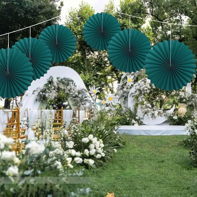 Green Birthday Decorations, DIY Green Paper Fans Hanging Decoration, Party - Image 6
