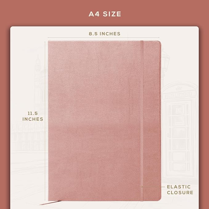 BEECHMORE BOOKS Lined Journal Notebook, 8.5 x 11.5 inch, A4 160 Lined Pages - Image 3