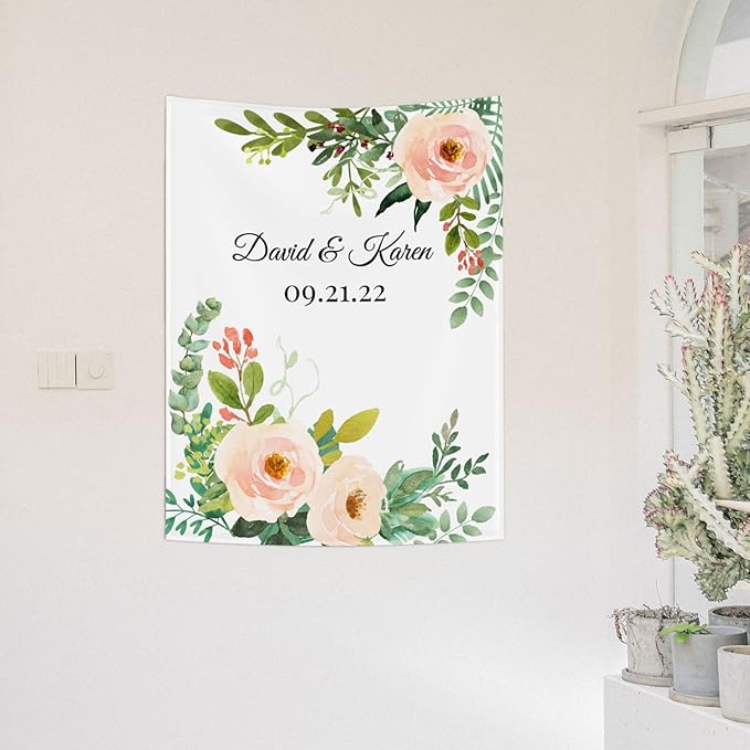 Wedding Backdrop for Reception, Custom Tapestry - Image 4