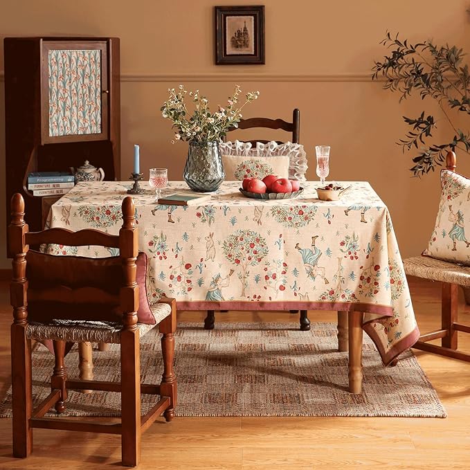 patdrea Designer Vintage Beige Tablecloth - Image 2