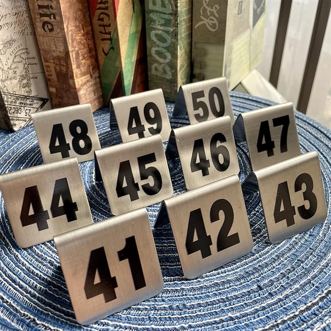 10 Pcs Metal Place Cards Stackable Tent Style Table Numbers，Place Card Holders - Image 3
