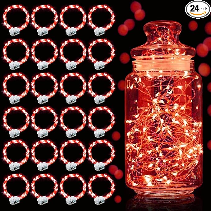 Aogist 24 Pack Fairy Lights 3 Modes 7ft 20 LED Waterproof, Battery Operated by Aogist