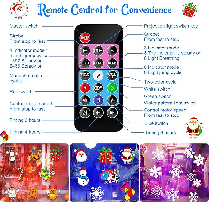 2025 Upgrade Christmas Halloween Projector Lights Outdoor Decorations, - Image 8