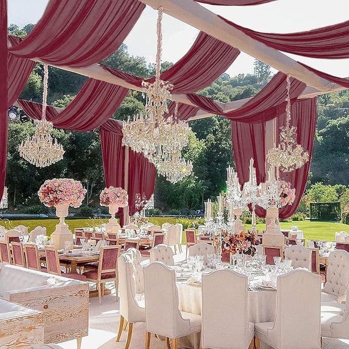 MODFUNS Burgundy Ceiling Drapes - Image 5