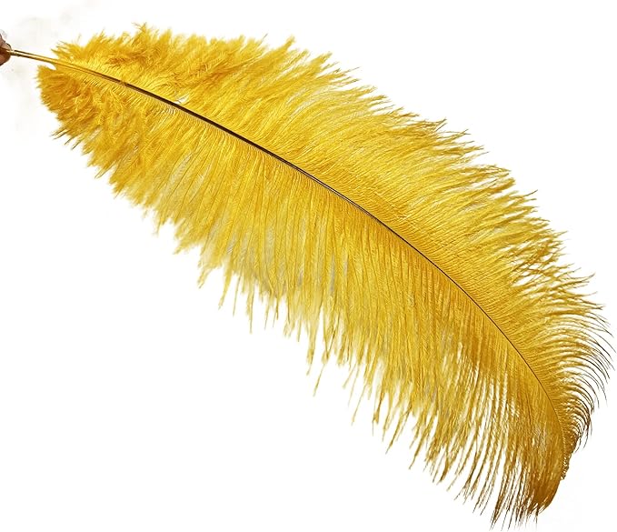 Happy Feather 16-18 inch Gold Ostrich Feathers Craft - Image 3