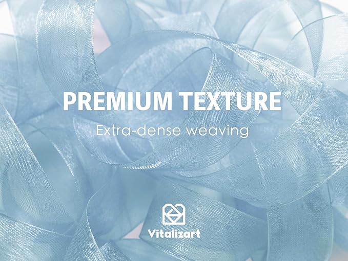 Vitalizart Dusty Blue Ribbon Organza Sheer Ribbon 1 inch x 30Yd Handmade Fabric - Image 4