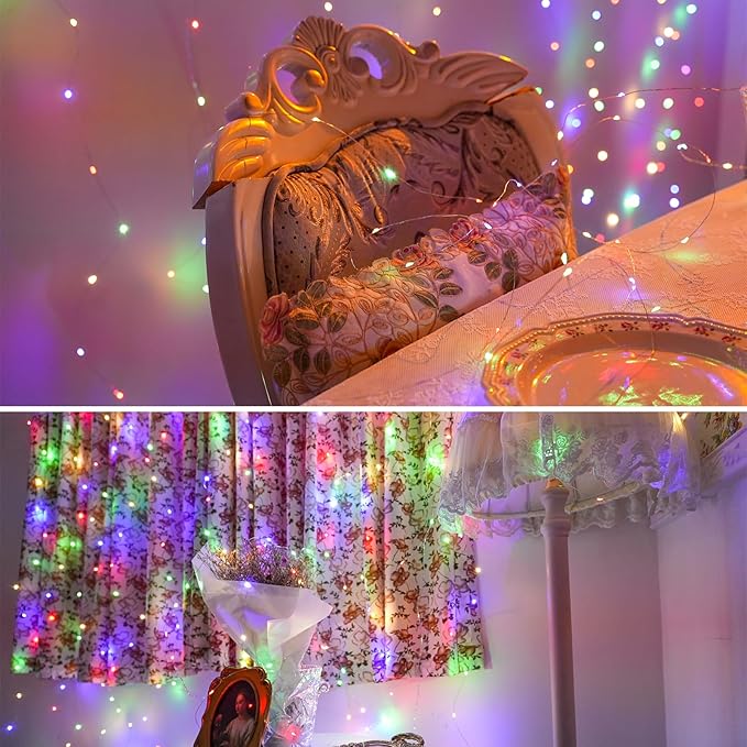 HXWEIYE 6 Pack Multicolor Fairy Lights Battery Operated, 7ft 20LED Mini Fairy - Image 2