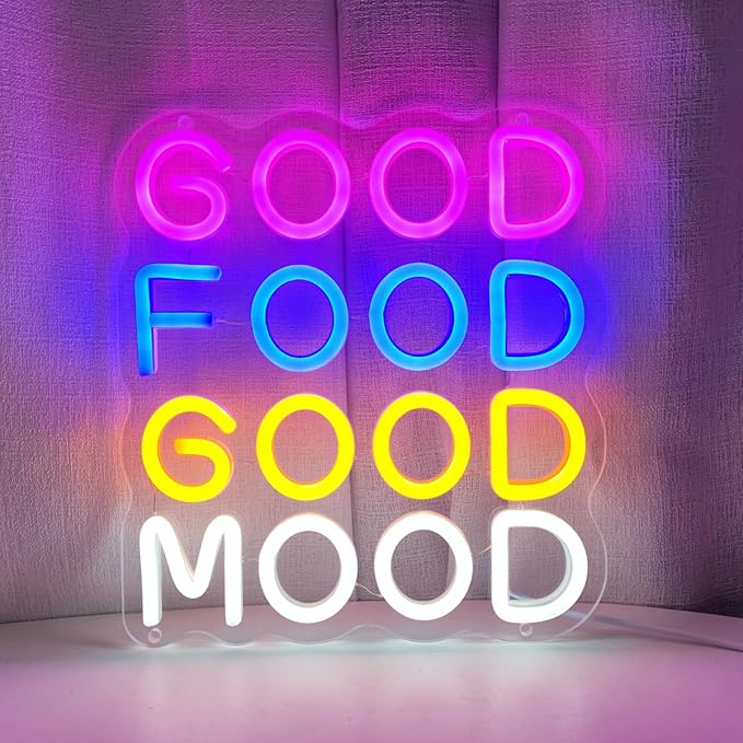 Good Food Good Mood Neon Signs for Wall Decor, Food Neon Sign Mood Neon Light - Image 5