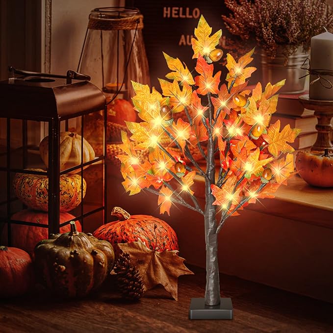 24 Inch Lighted Maple Tree - Image 6