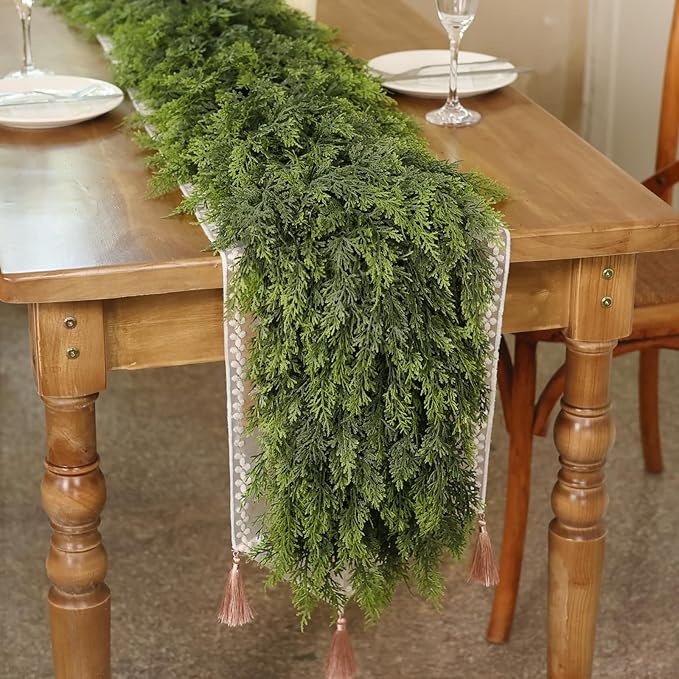 9FT Real Touch Cedar Garland by Juxdp