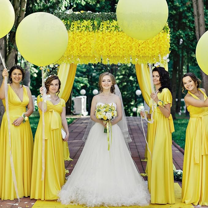 12 Pack Yellow Wisteria Hanging Flowers, 3.44 Ft Fake Hanging Flowers, - Image 5
