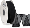 Ribbli Black Burlap Wired Ribbon, 1-1/2” Inch x Continuous 20 Yard, Big Bows by Ribbli