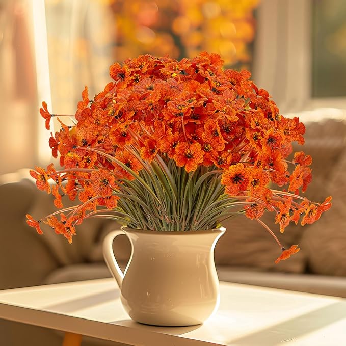 20 Bundles Artificial Fall Flowers Outdoor UV Resistant Fake Flowers No Fade - Image 6