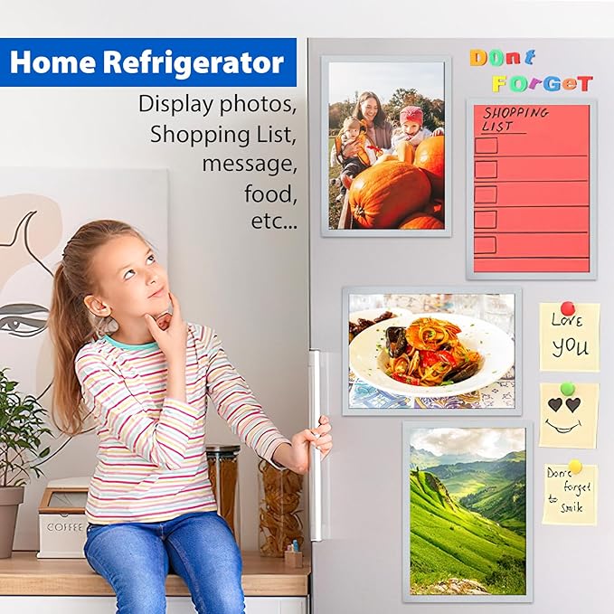 2Packs Magnetic Sign Holder 8.5 x 11 Self Adhesive Display Frames - Image 9