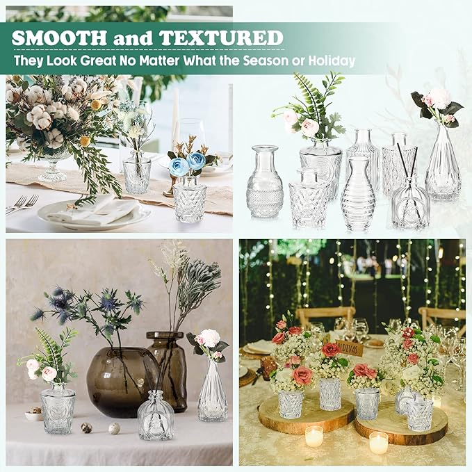 20 Pcs Glass Bud Vase Set Small Vintage Flower Vase in Bulk - Image 7