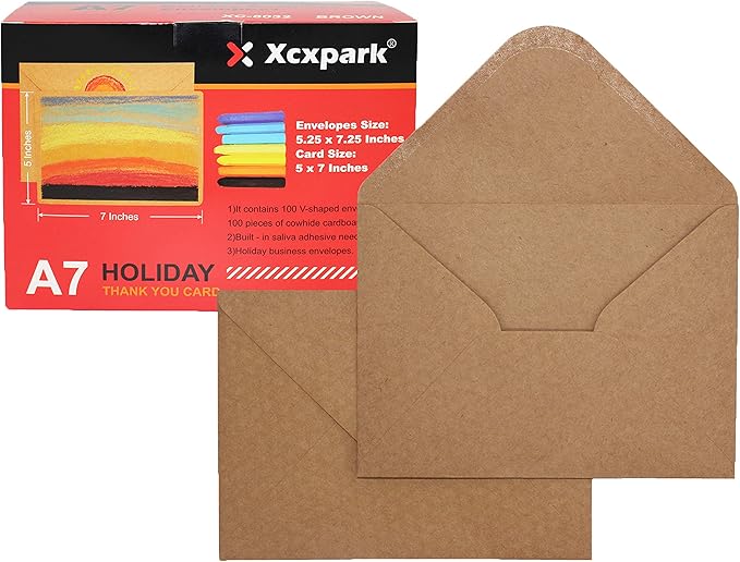 100 Qty 5.25 x 7.25 inches Printable A7 Invitation Envelopes & 100 Qty Flat - Image 5