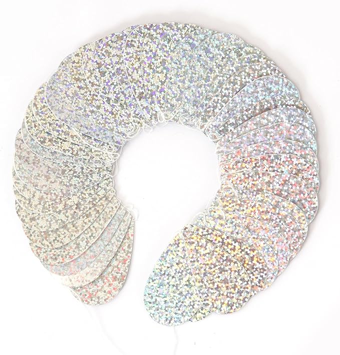 Iridescent Disco-Holographic Party-Decorations Heart Streamers-Garland - 52ft - Image 7