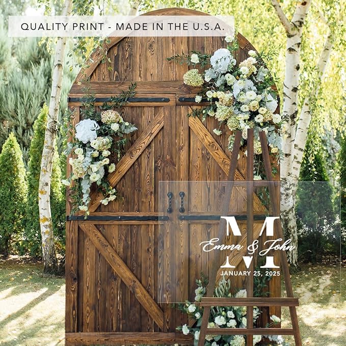 Andaz Press Custom Large Wedding Acrylic Sign, 16 X 24 Inches, Minimalist - Image 5