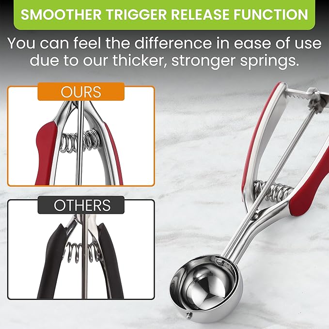 Spring Chef Red Medium 1.7 Tbsp Cookie Scoop - Image 4