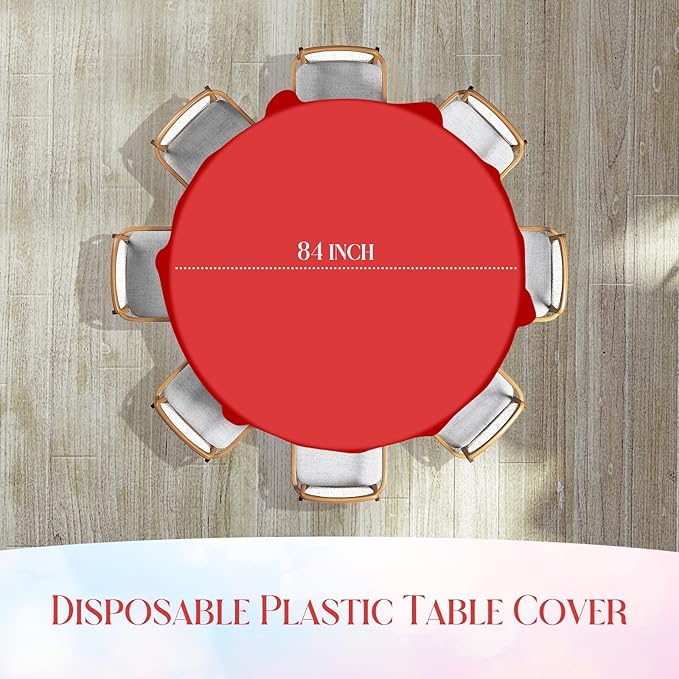 24 Pack Christmas Round Disposable Tablecloth, Italy Theme Table Covers - Image 2