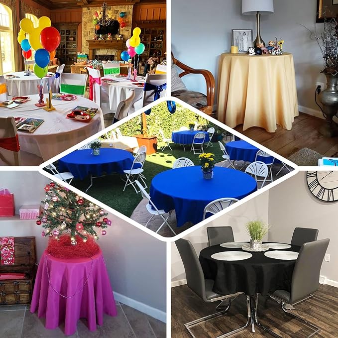 Efavormart Round Tablecloth, 70 Inch Stain & Wrinkle Resistant Washable Table - Image 5