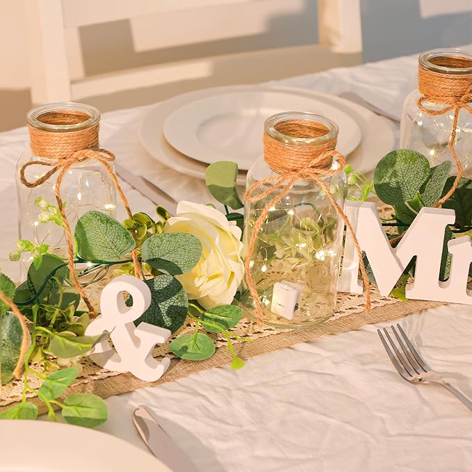 Set of 6 Vintage Glass Vases for Flowers Farmhouse Clear Glass Vases for - Image 9