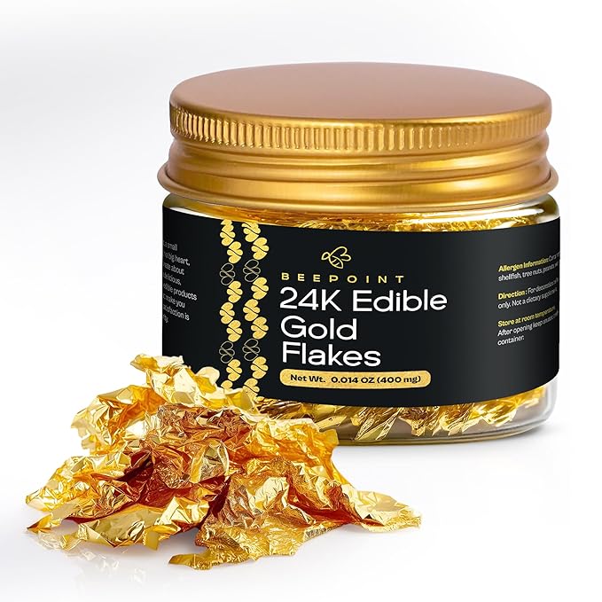 BeePoint 24K Edible Gold Foil Flakes by BeePoint