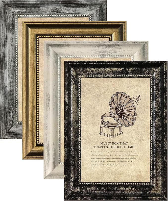 8x10 Picture Frames Set of 4- Rustic Retro Photo Frame by TKYGU