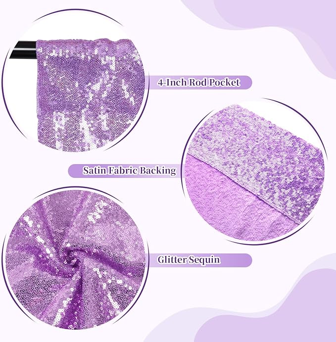 SquarePie Sequin Backdrop Less Transparent Background Sparkly Curtain - Image 6