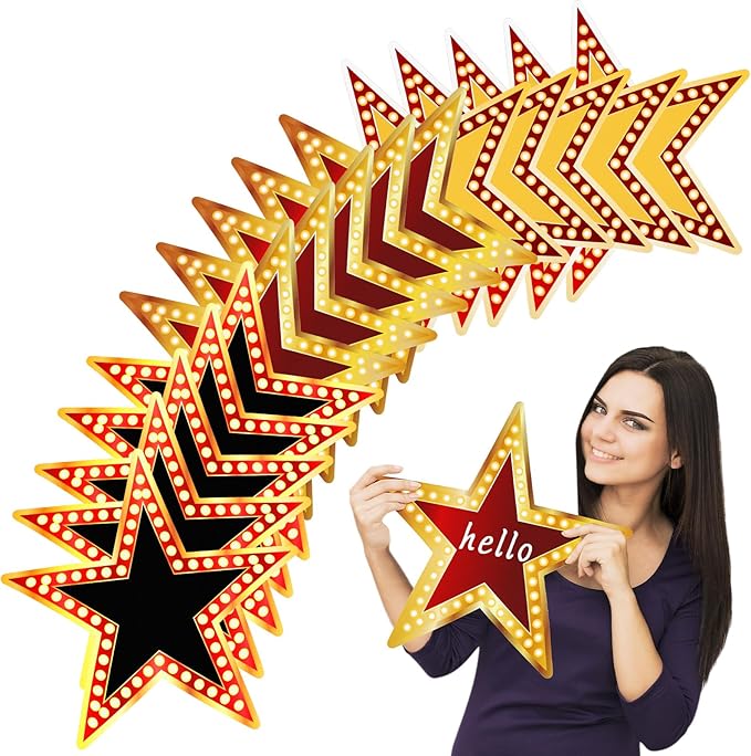 Geosar 48 Pcs Movie Star Cardboard Red Carpet Awards Night Cutouts Confetti by Geosar