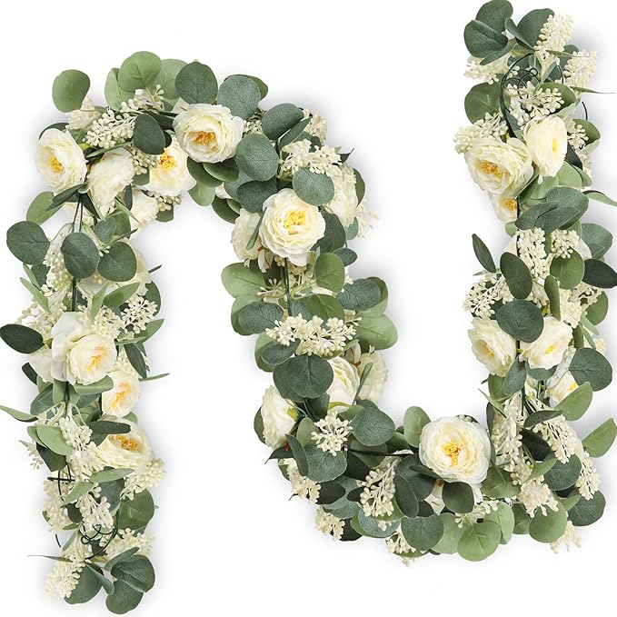 MAKHOT 2PCS Eucalyptus Garland, 6.6Ft Artificial Greenery Garlands Flower Decor by MAKHOT