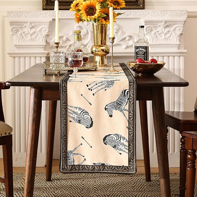 patdrea Designer Elegant Wild Animals Velvet Table Runner, Decoration - Image 3