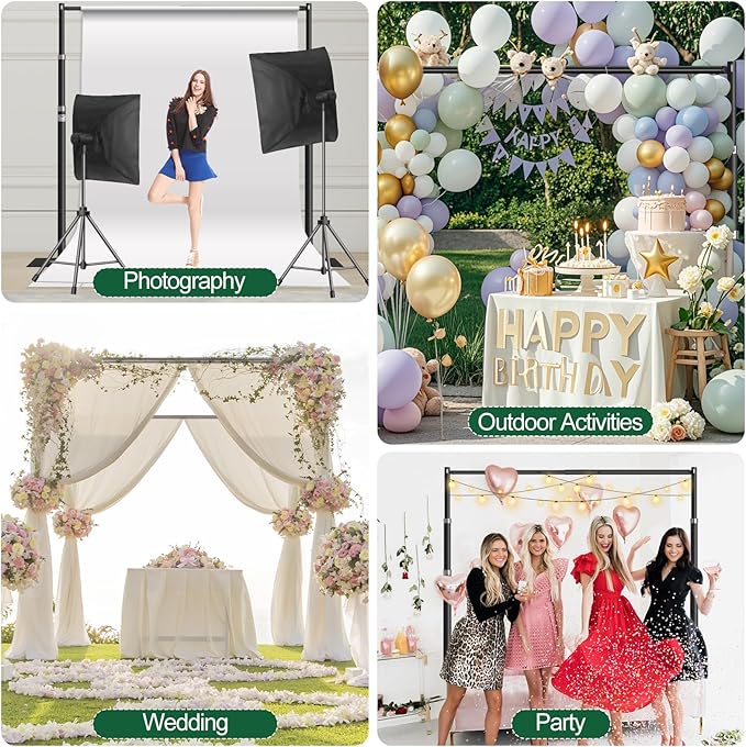 FUDESY Pipe and Drape Backdrop Stand Kit, 10x10ft Heavy Duty Backdrop Stand - Image 7