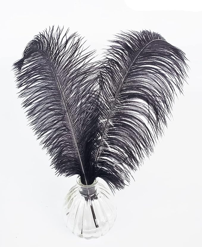 Happy Feather 16-18 inch Black Ostrich Feathers Craft - Image 2