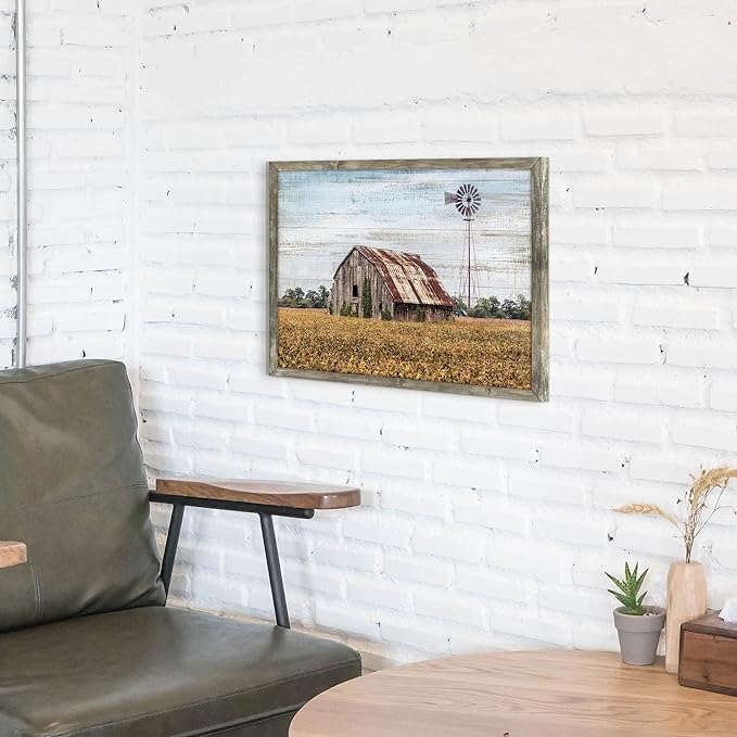 Rustic Life Wooden Wall Art: Rural House in the middle of Straw Artwork Wooden - Image 4