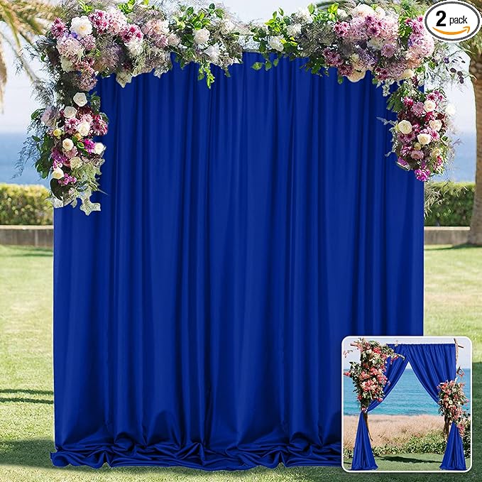 Royal Blue Backdrop Curtains for Party Stage Wedding Ceremony Light Filtering by MYSKYHOME