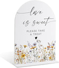 Wedding Signs for Ceremony and Reception, Boho Floral Love is Sweet Sign Please by Unknown
