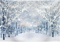 12x8FT Winter Snowy Scene Photography Backdrop Winter Wonderland Landscape by LIVUCEE