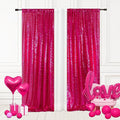 Eternal Beauty Sequin Backdrop Curtains, 2x8 Ft-2 Panels Hot Pink Back Drop by EternalBeauty