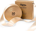 Light Champagne Satin Ribbon 1-1/2 Inch x 50 Yards Double-Faced Polyester by Keypan