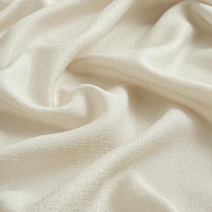 Melodieux Beige Semi Sheer Curtains 63 Inch Length - Image 9