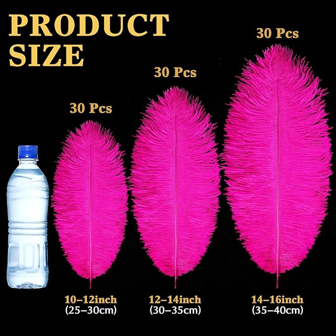 Maitys 90 Pcs Large Natural Ostrich Feathers Bulk 14-16 Inch 12-14 Inch 10-12 - Image 2