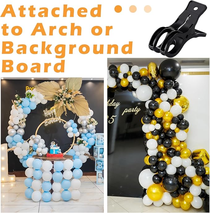 LemonRoad 10 Pack Large Balloon Arch Clips Plastic Transparent Backdrop Spring - Image 6