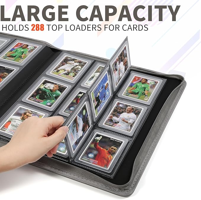 Toploader Binder, Holds 288 Toploaders, 9 Pocket Double-Sided Top Loader Binders - Image 3
