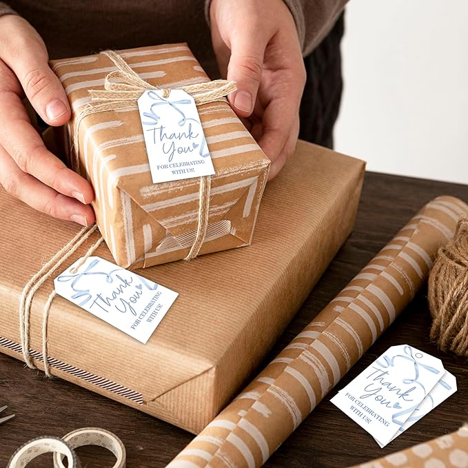 Thank You Gift Labels with String, 2x3.5 Inch Thank You - Image 5